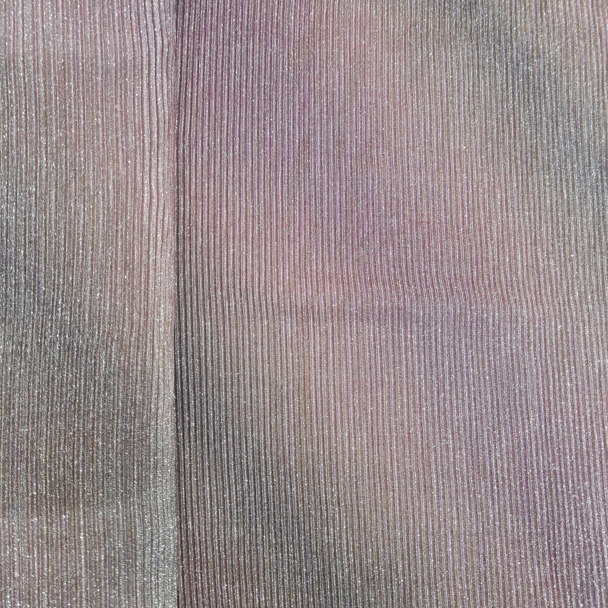 Purple Shimmer Pleated Knitted Lycra Fabric - TradeUNO