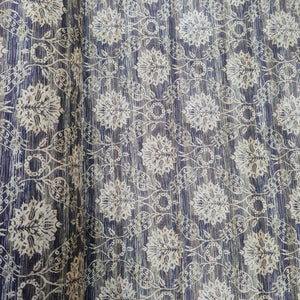 Moss Green Floral Print Dobbysser Silk Fabric - TradeUNO