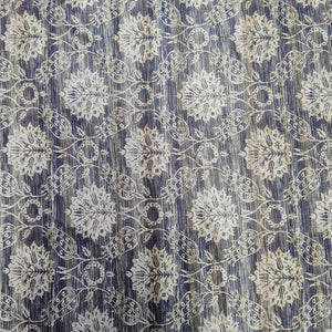 Moss Green Floral Print Dobbysser Silk Fabric - TradeUNO