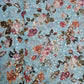 Sky Blue With Peach Pink Floral Digital Print Sequence Georgette Fabric - TradeUNO