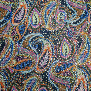 Multicolor Paisley Digital Print Sequence Georgette Fabric - TradeUNO