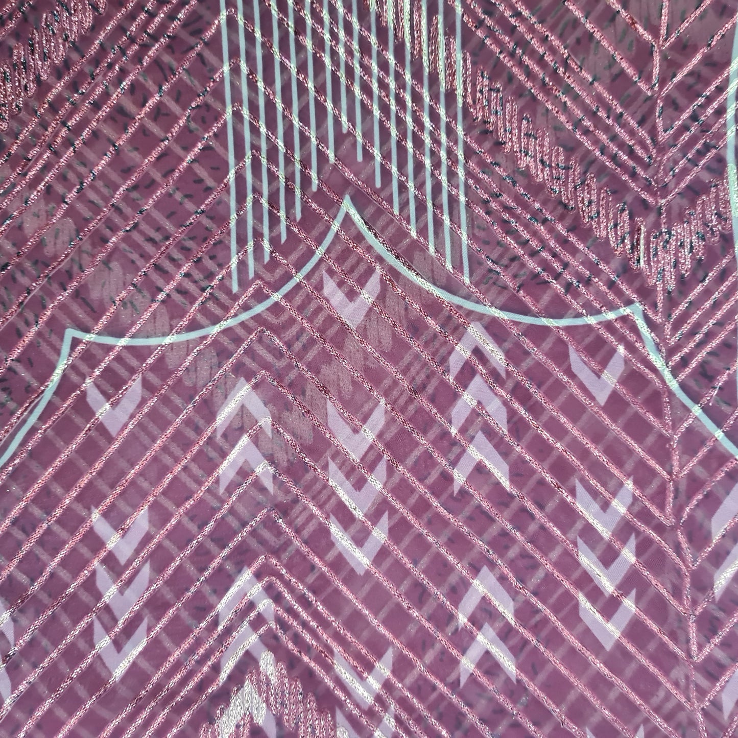 Pink Gotta Embroidery Georgette Satin Fabric - TradeUNO