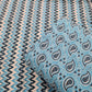 Sky Blue Paisley & White With Blue Chevron Print Poplin - TradeUNO