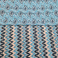 Sky Blue Paisley & White With Blue Chevron Print Poplin - TradeUNO