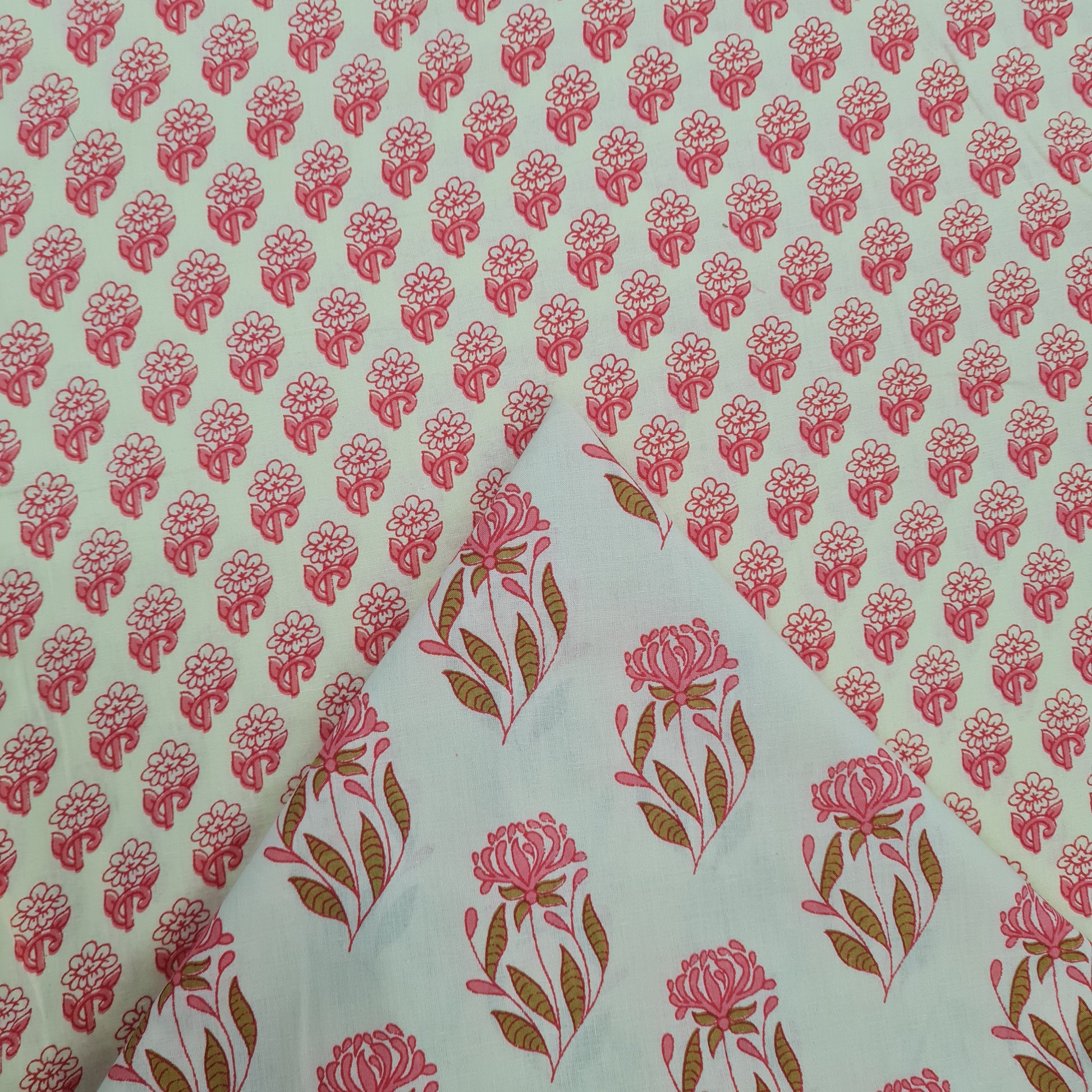 Cream & Pink Floral Print & Cream & Pink Floral Print - TradeUNO