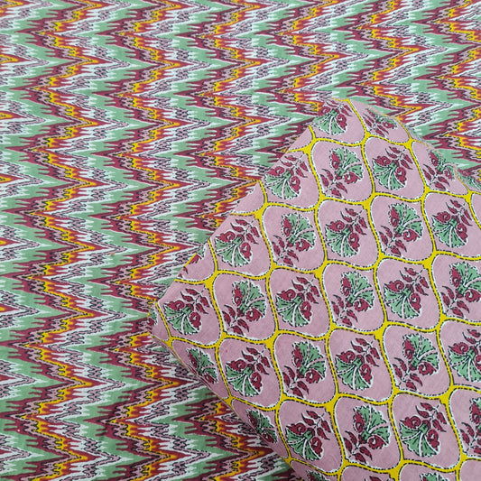 Multicolor Floral & Ikkat Mix & Match Set