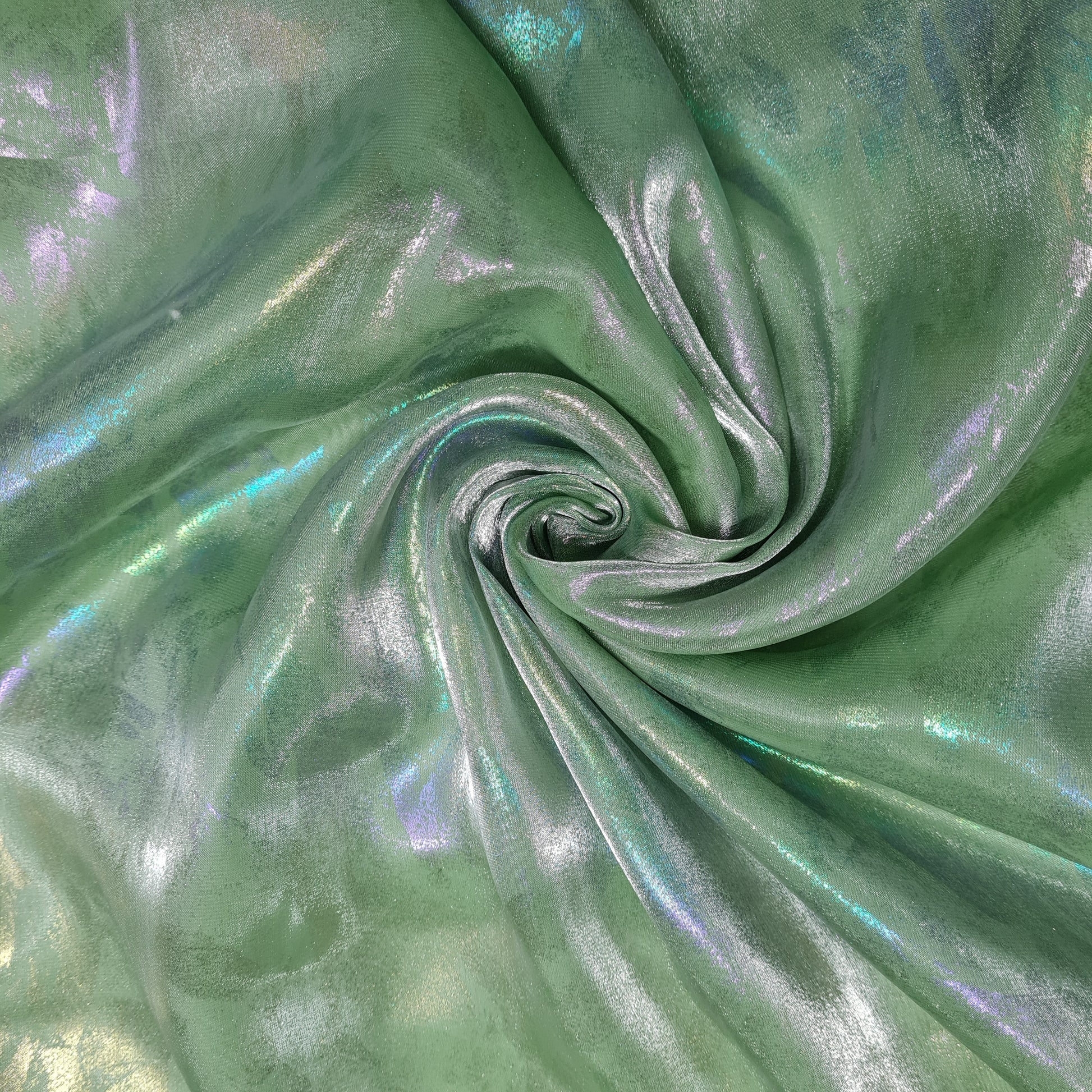 Green 3D Floral Imported Organza Fabric - TradeUNO