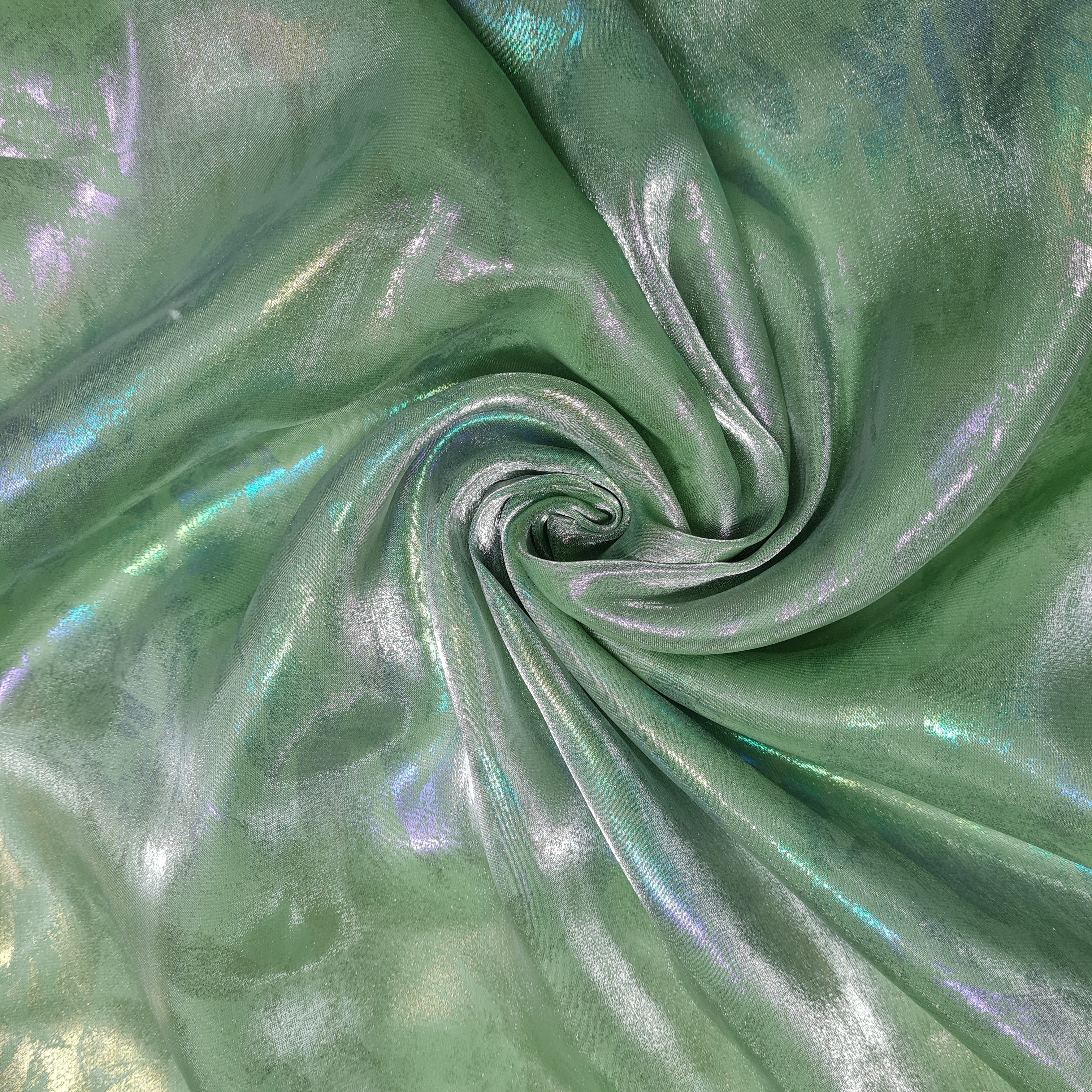 Green 3D Floral Imported Organza Fabric - TradeUNO