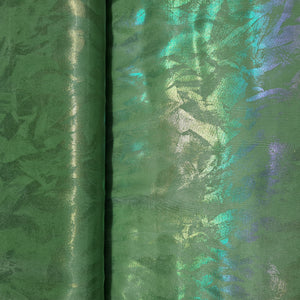 Green 3D Floral Imported Organza Fabric - TradeUNO