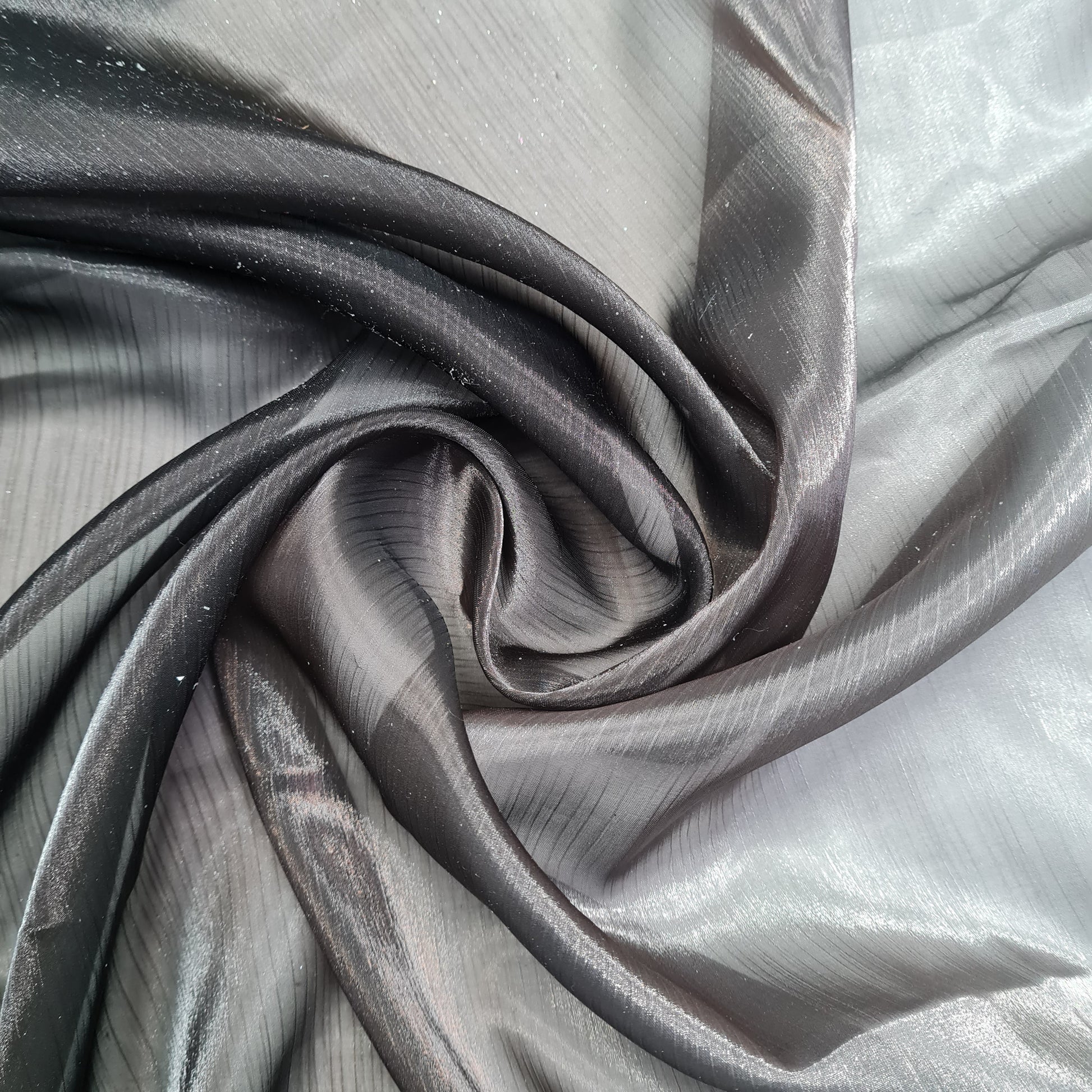 black grey ombre solid organza fabric