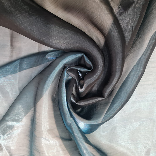 Dark Blue & Teal Blue Ombre Solid Imported Chiffon Fabric