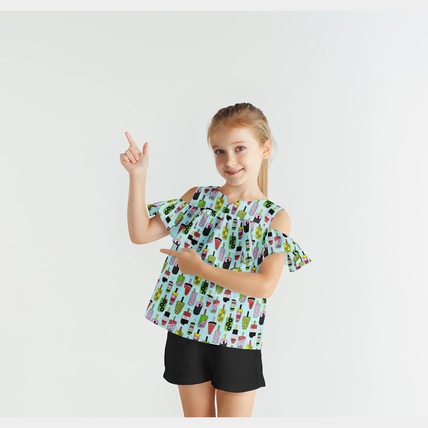 Green Ice Cream Kids Print Poplin Cotton Fabric Trade UNO