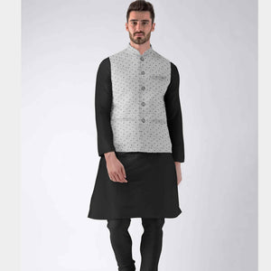 Grey Geometrical Print Rayon Fabric
