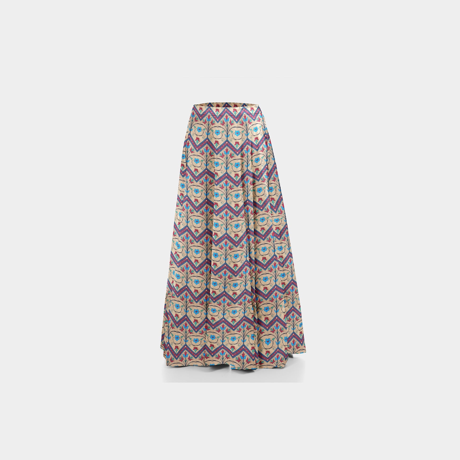 Mustard Floral & Geometrical Print Twill Fabric Trade UNO