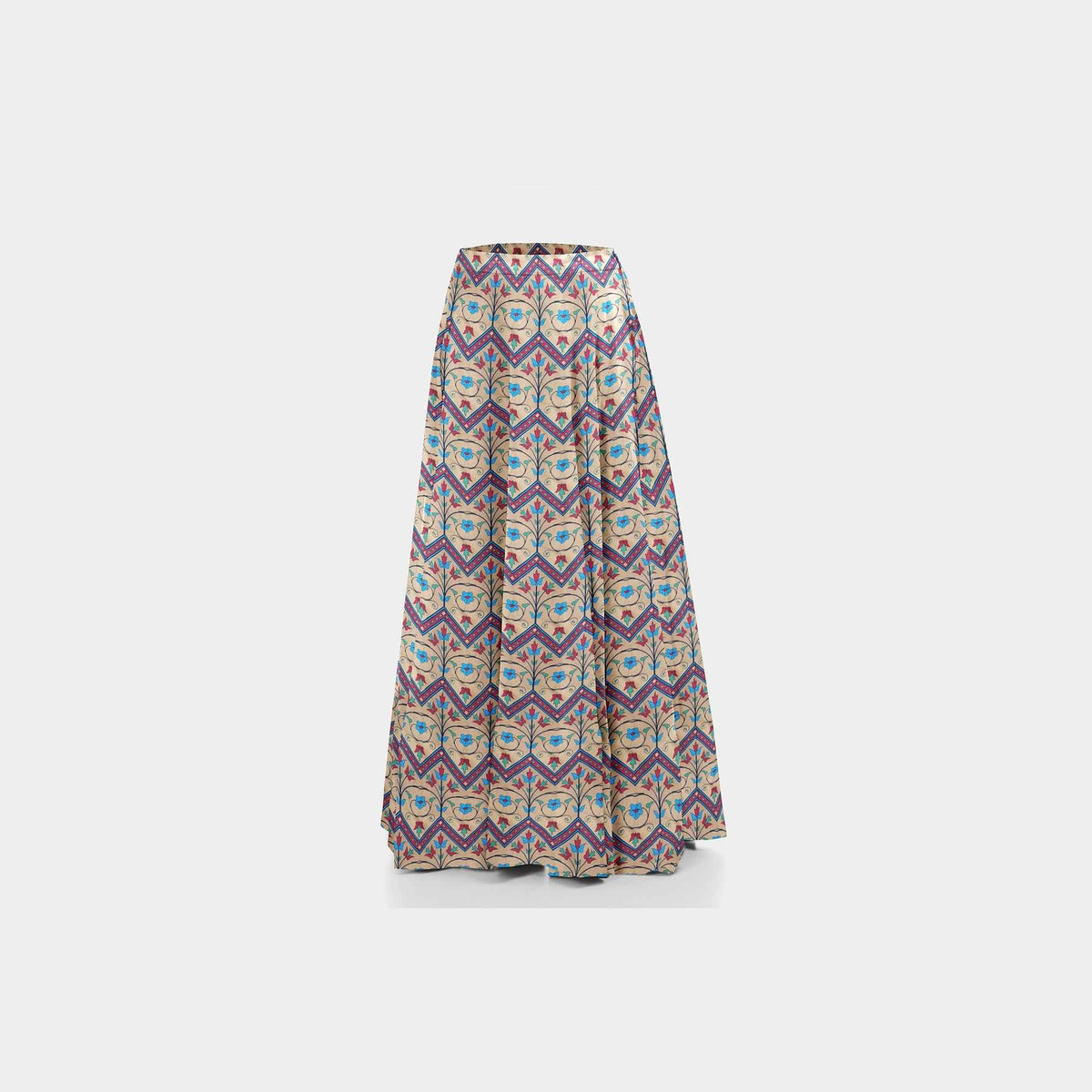 Mustard Floral Geometrical Print Pashmina Fabric