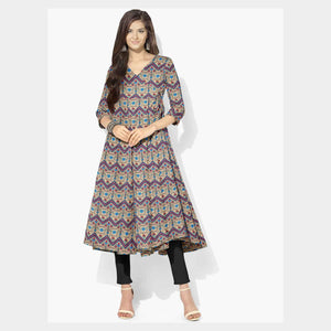 Mustard Floral Geometrical Print Pashmina Fabric