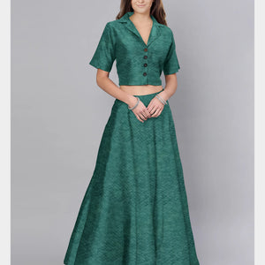 Emerald Dark Green Solid Satin Fabric Trade UNO