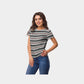 White & Grey Stripes Cotton Fabric Trade UNO