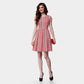 Pink With Mirror Sequence Embroidery Georgette Fabric  Dress