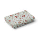 White Red Floral Print Brasso Velvet Fabric - TradeUNO