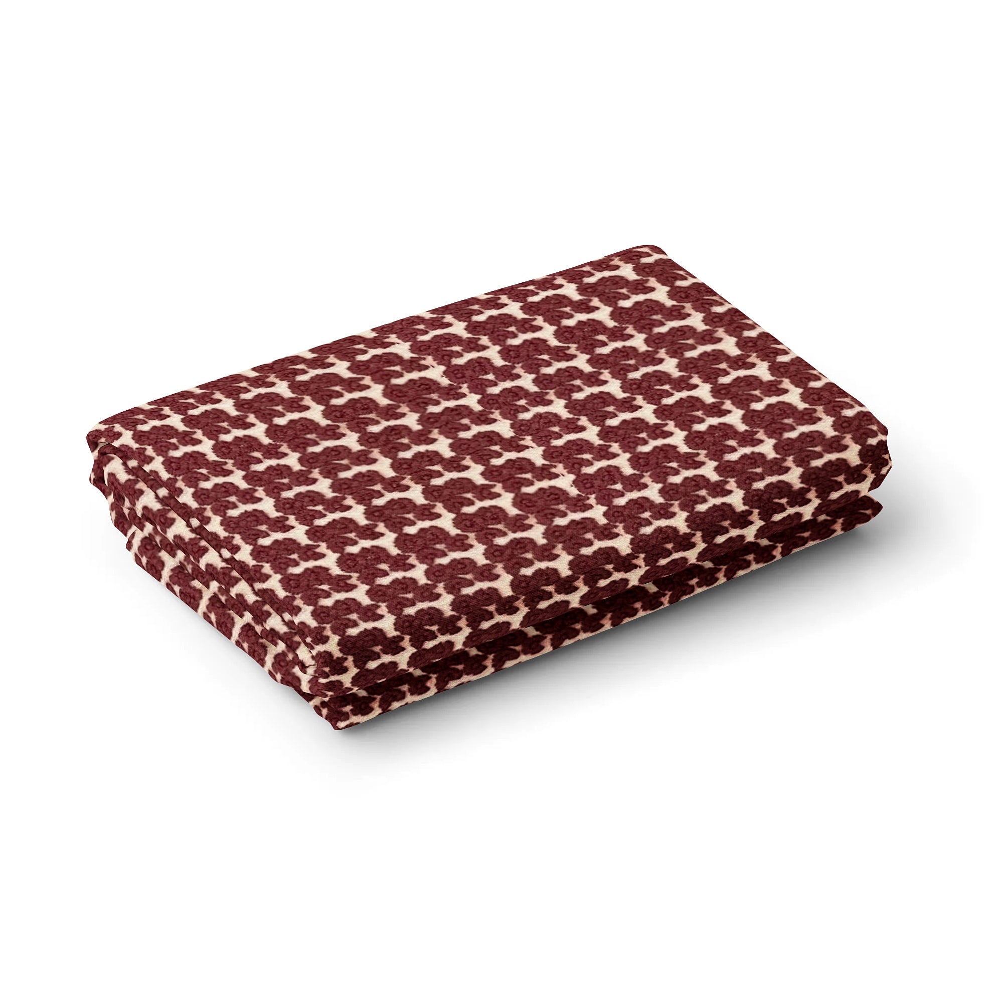 Cinnamon Brown Floral Print Lace Fabric - TradeUNO
