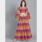 Pink & Yellow Sequence Embroidery Net Fabric - TradeUNO