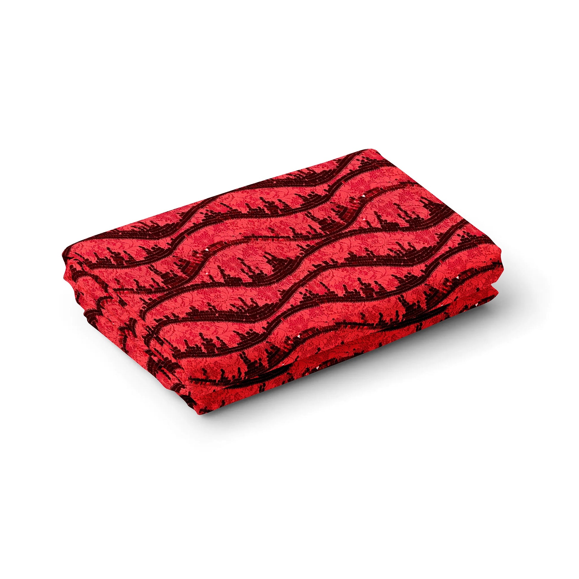 Red Lace Sequence Fabric - TradeUNO