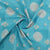 Aqua Floral Cotton Slub Fabric