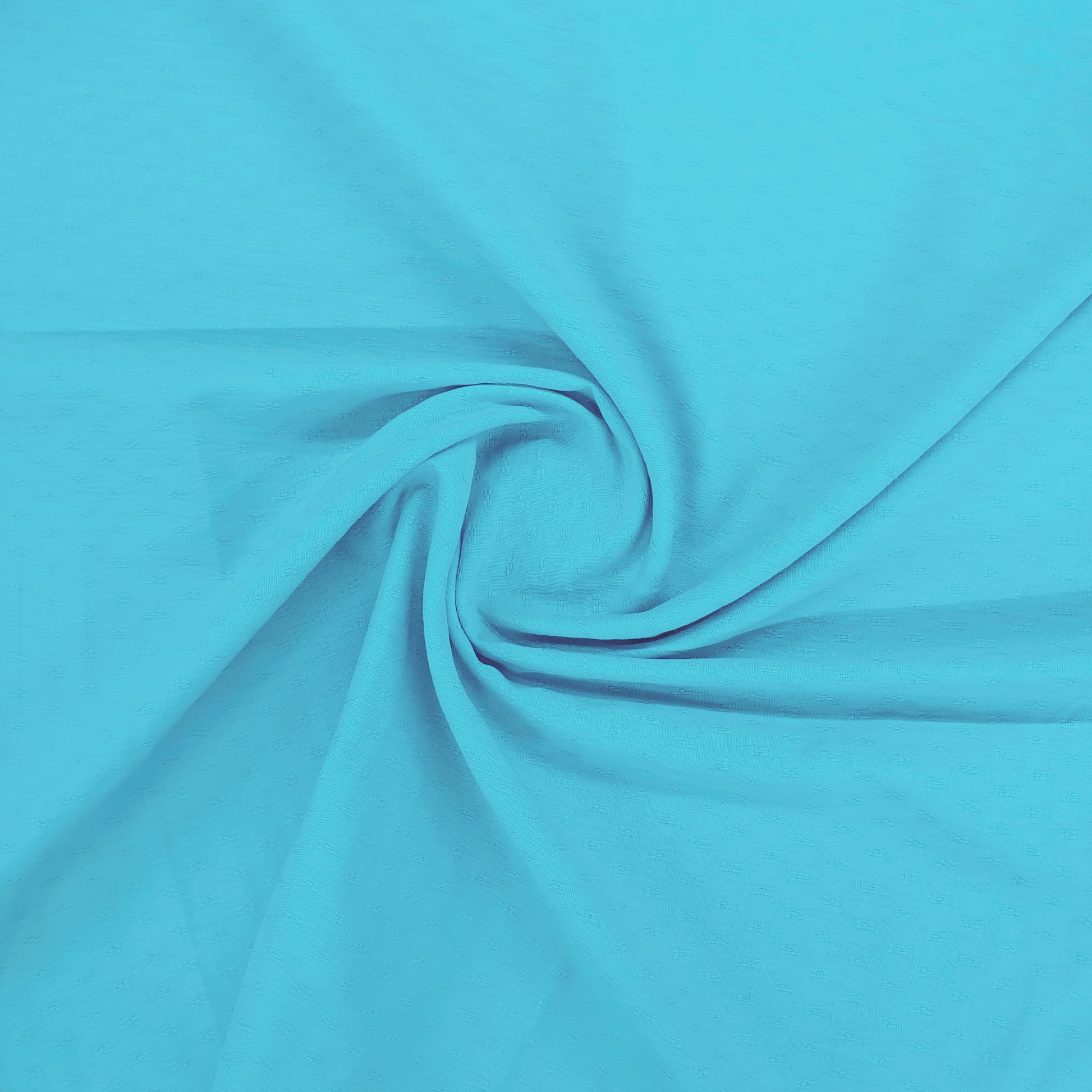Aqua Blue Solid Jacquard Cotton Fabric 48 Inches Plain Weave TU-2016