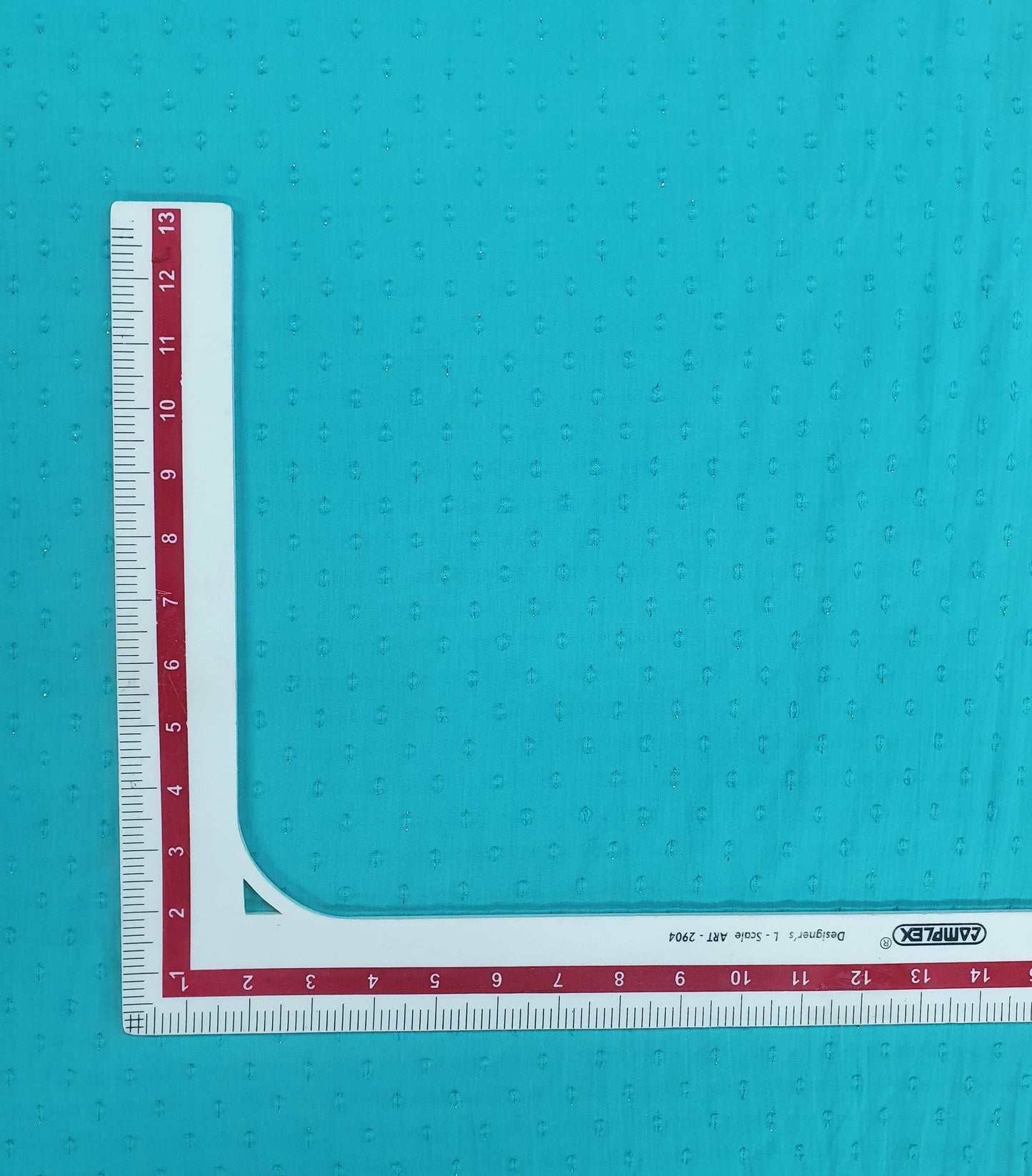 Aqua Blue Solid With Golden Lurex Cotton Fabric Trade UNO