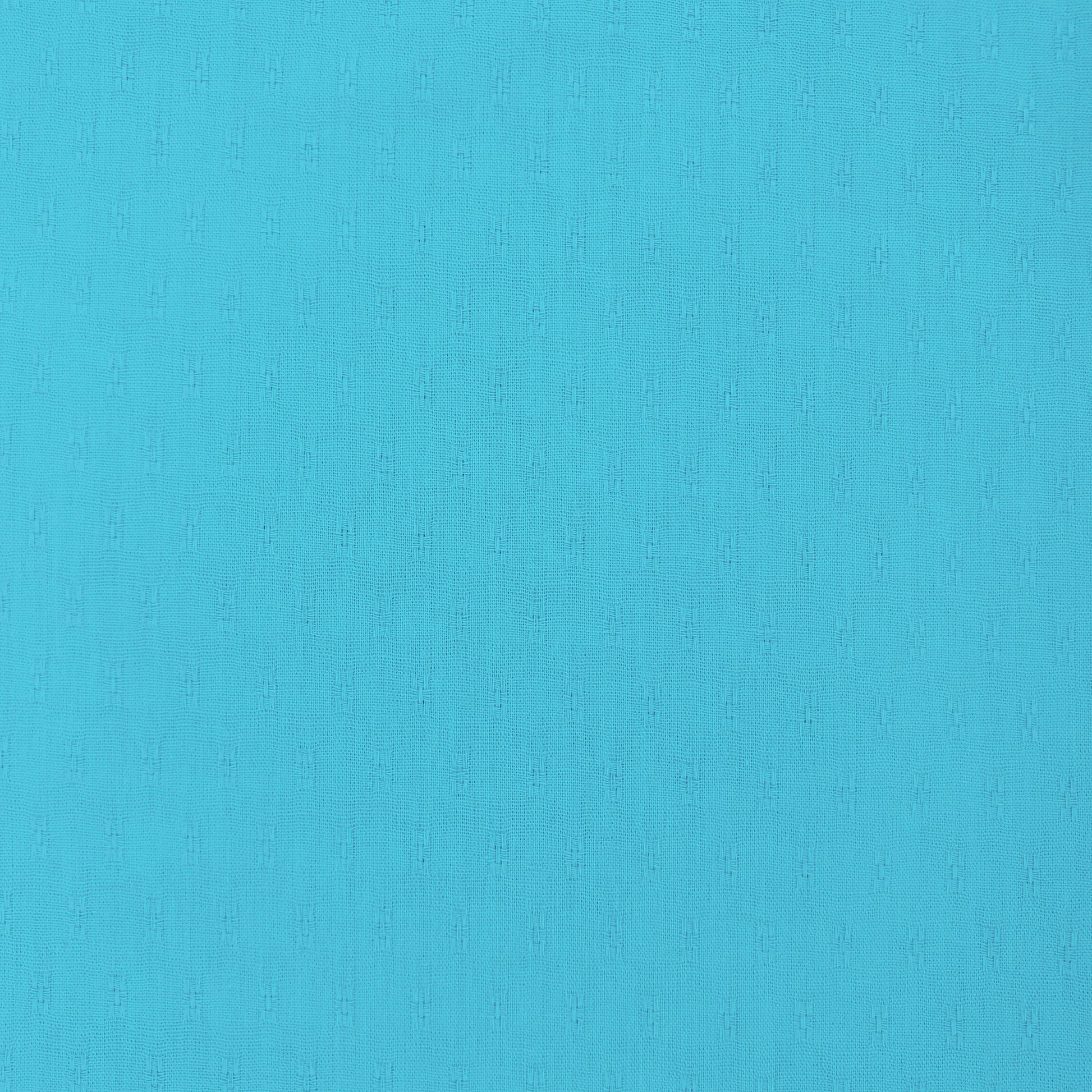 Aqua Blue Solid Jacquard Cotton Fabric 48 Inches Plain Weave TU-2016