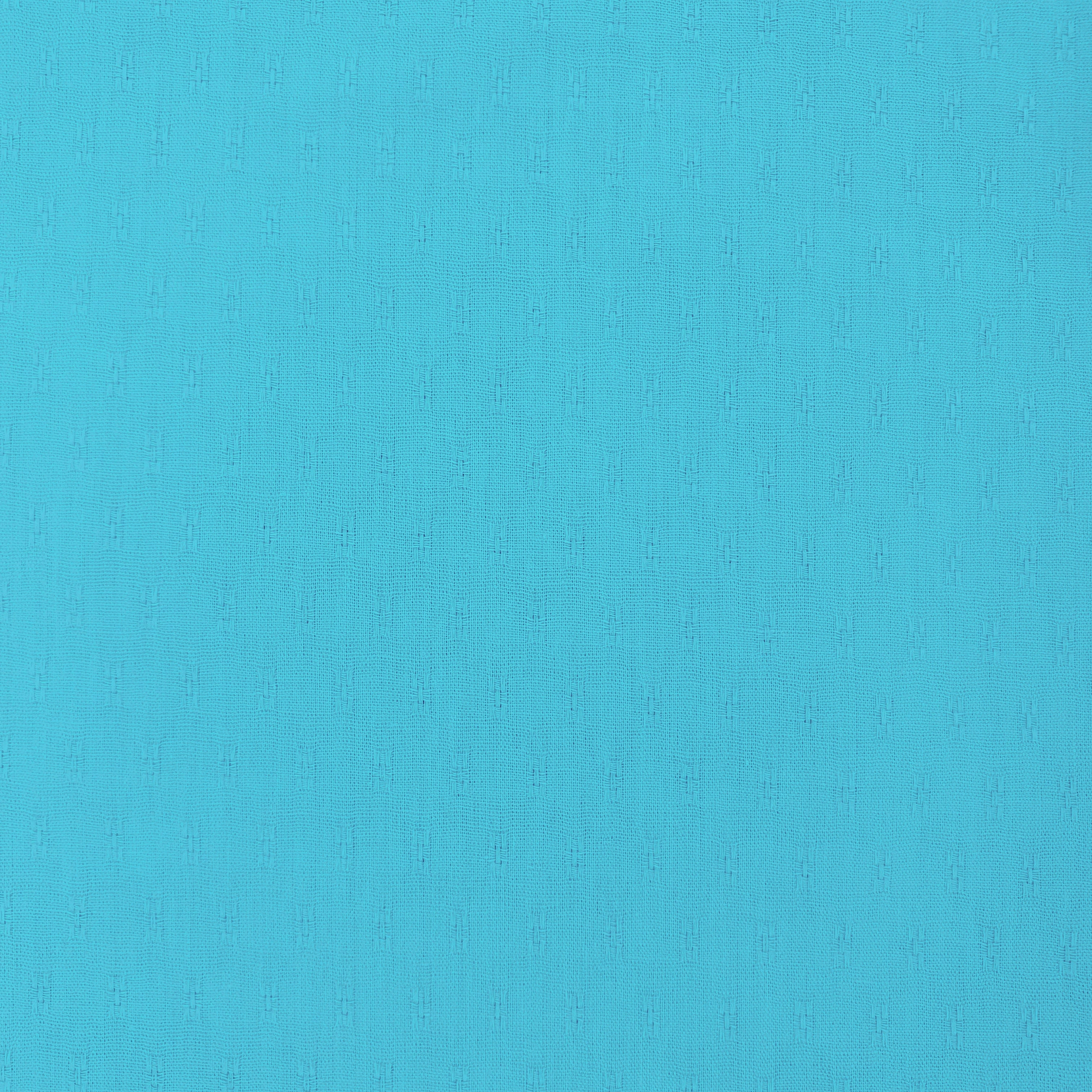 Aqua Blue Solid Jacquard Cotton Fabric 48 Inches Plain Weave TU-2016