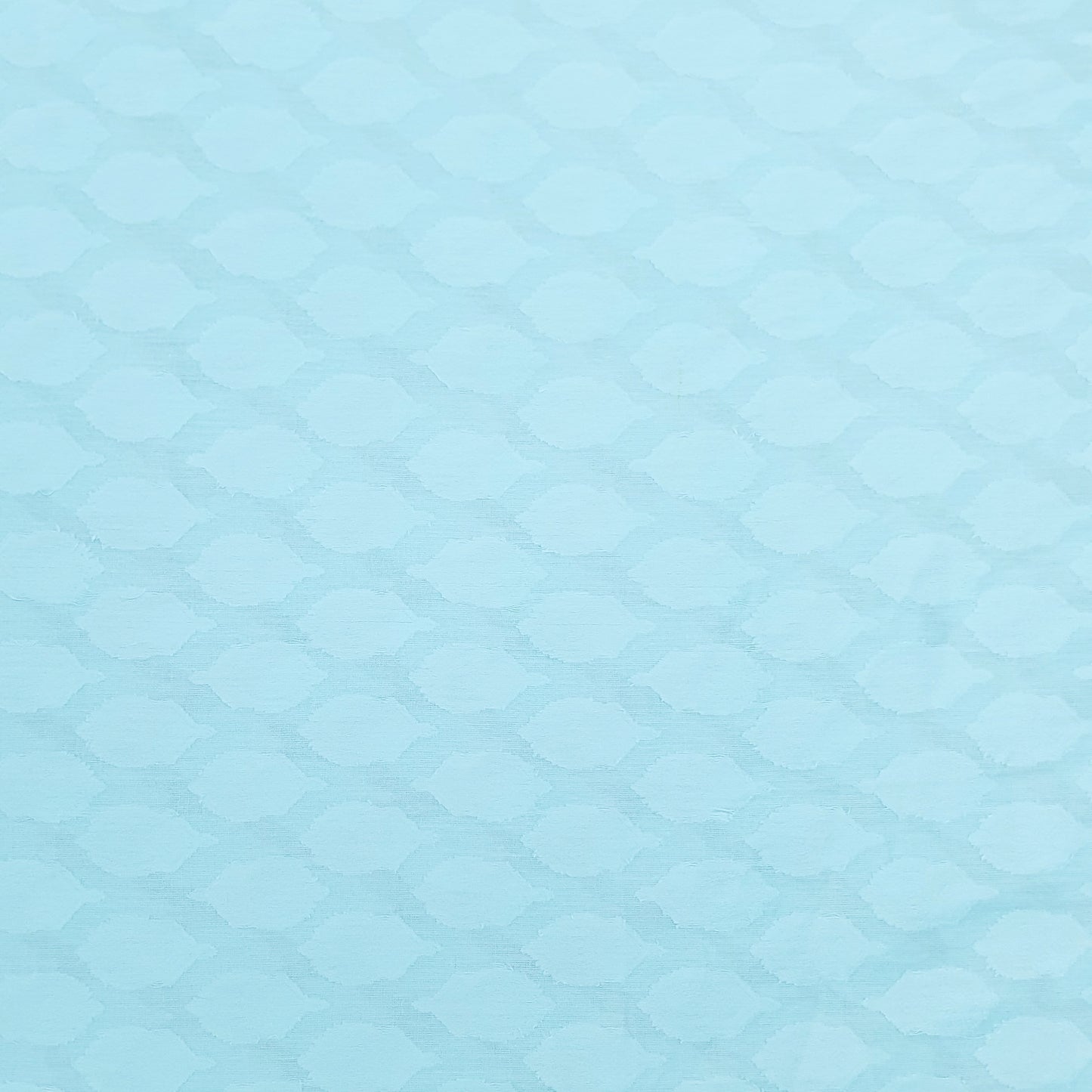 Aqua Blue Solid Jacquard Cotton Fabric Plain Weave 48 Inches TU-1935