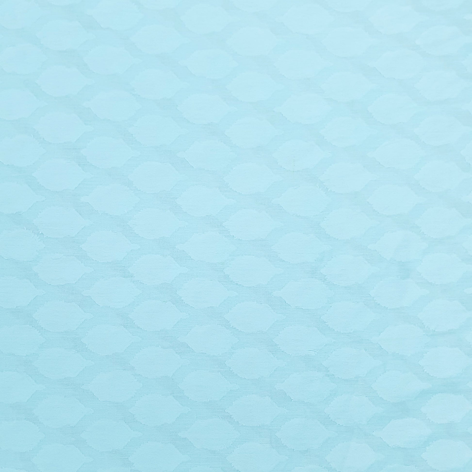Aqua Blue Solid Jacquard Cotton Fabric Plain Weave 48 Inches TU-1935