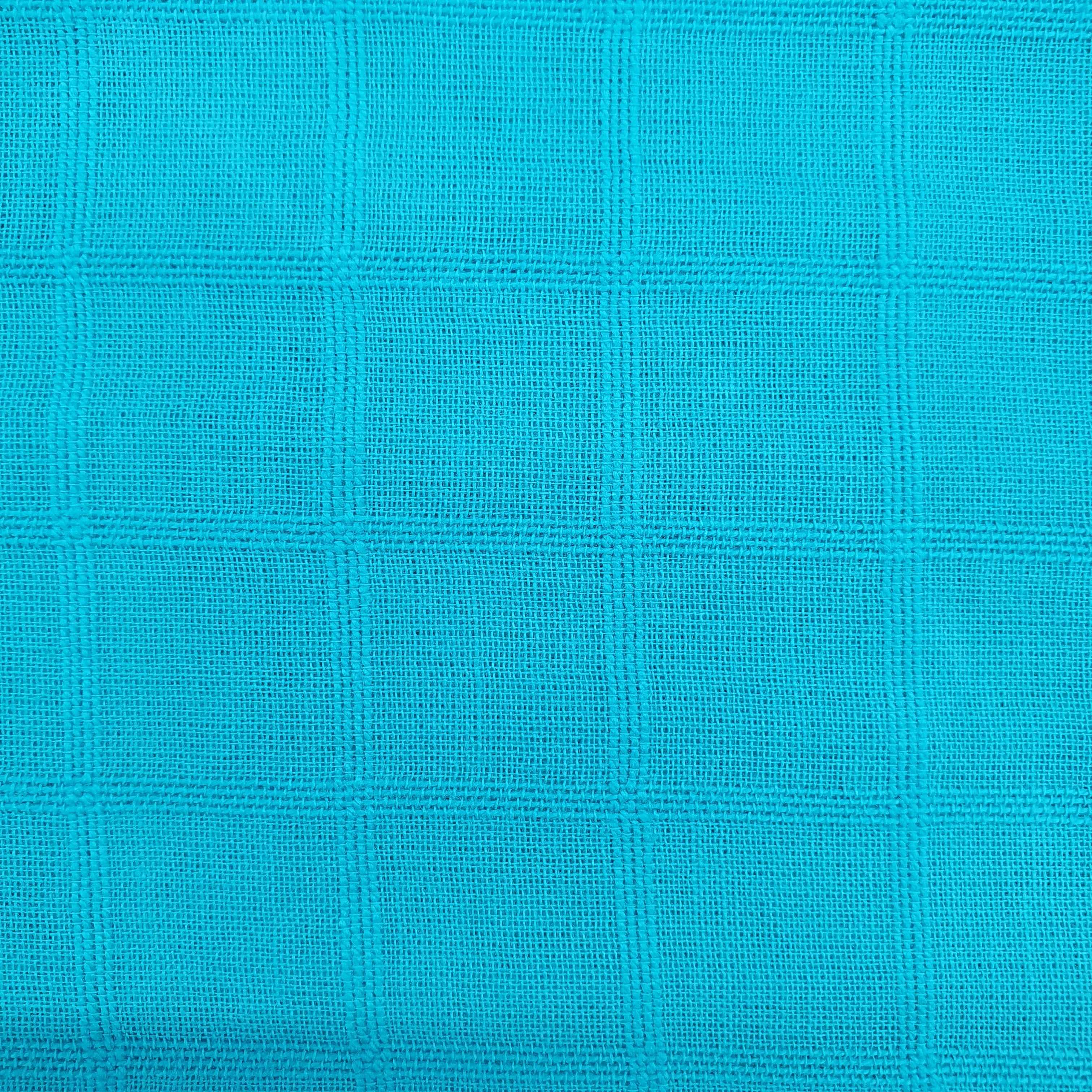 Sky Blue Solid Jacquard Cotton Fabric Plain Weave 48 Inches