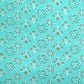 Aqua Blue Traditional With Foil Print Rayon Fabric Trade UNO