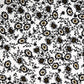 White & Black Ditsy Floral Print Rayon Fabric Trade UNO