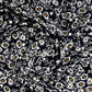 Black & Yellow Ditsy Floral Print Rayon Fabric