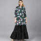 Black Floral Print Rayon Fabric Trade UNO