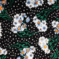 Black Floral Print Rayon Fabric Trade UNO