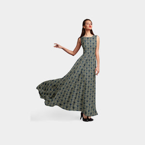 Black Traditional Print Viscose Dobby Fabric - TradeUNO