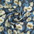 Black & Blue Floral Print Georgette Fabric Trade UNO