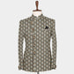 Black & Brown Traditional Ikkat Print Brocade Fabric trade-uno
