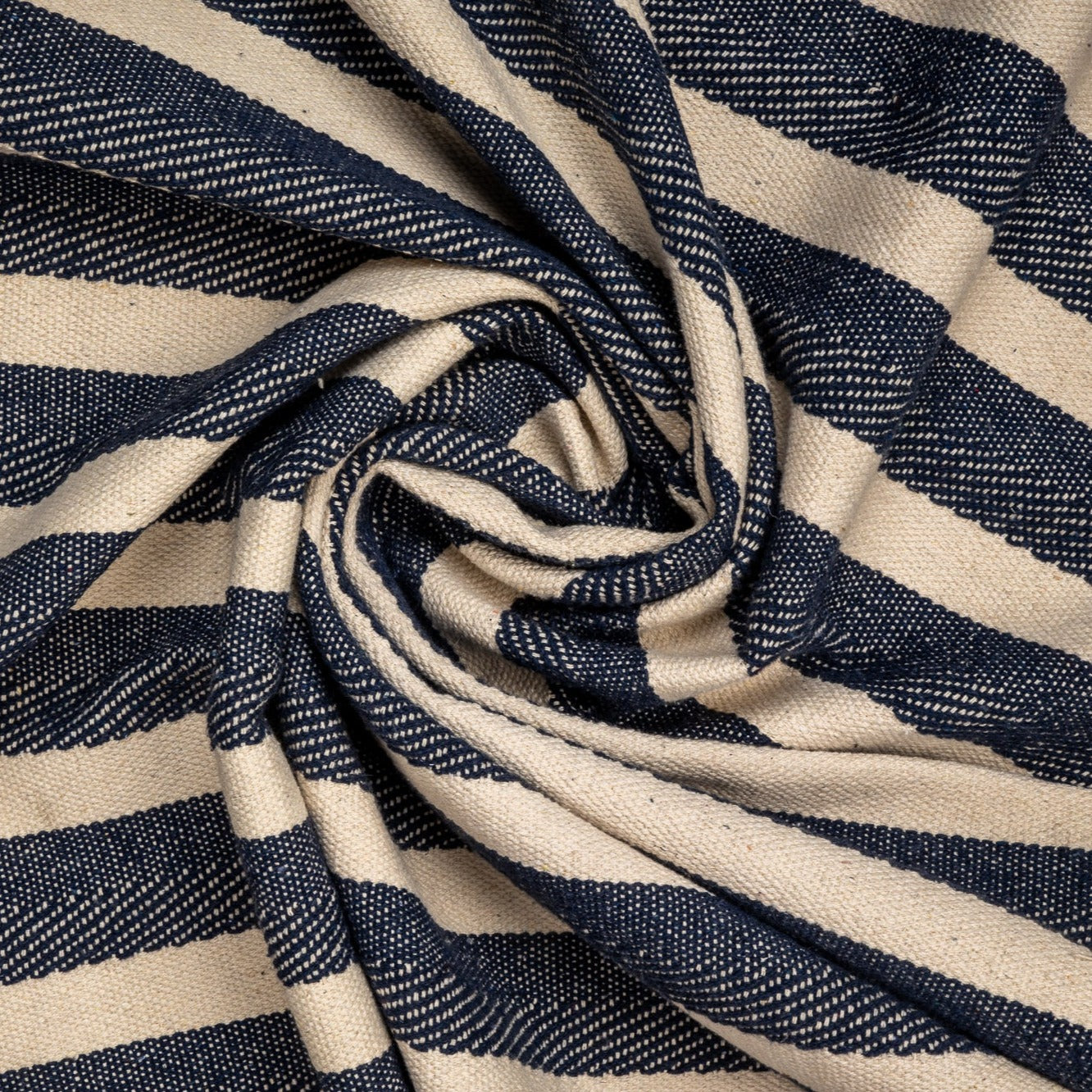 Blue And Cream Stripe Tapestry Fabric Trade UNO