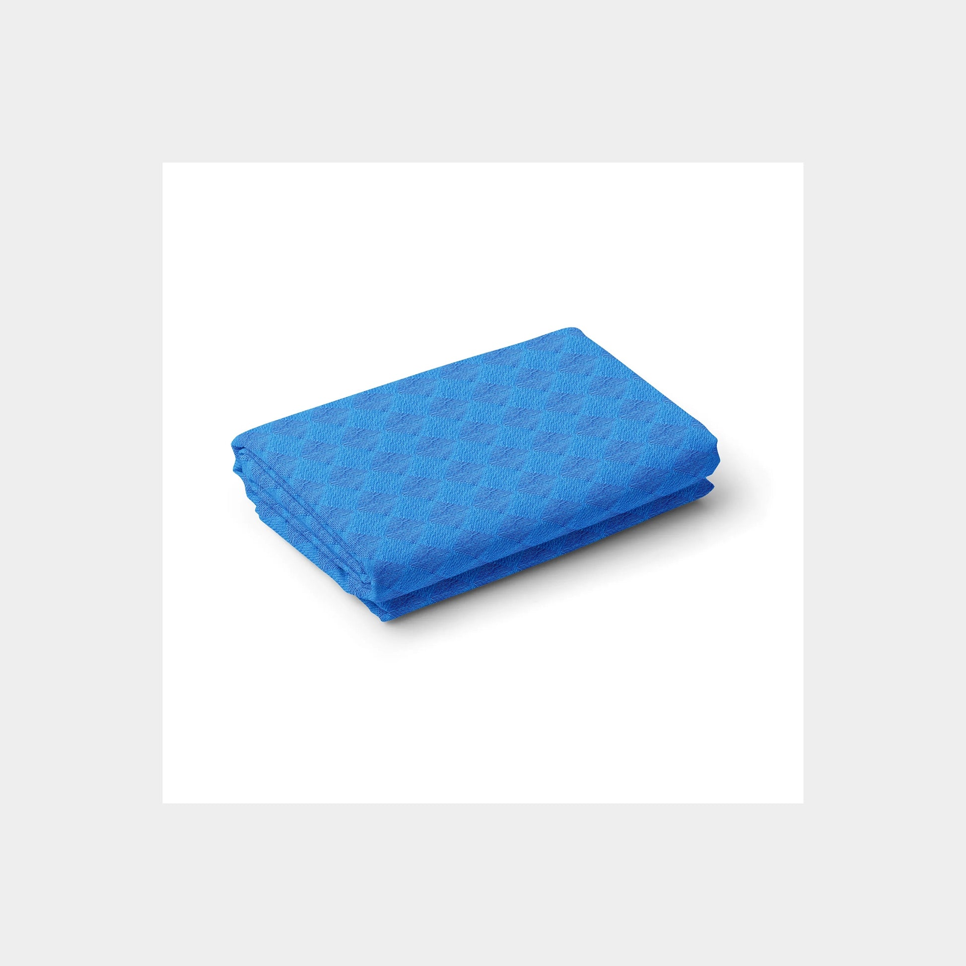 Blue Geometrical Thread Embroidery Cotton Fabric - TradeUNO
