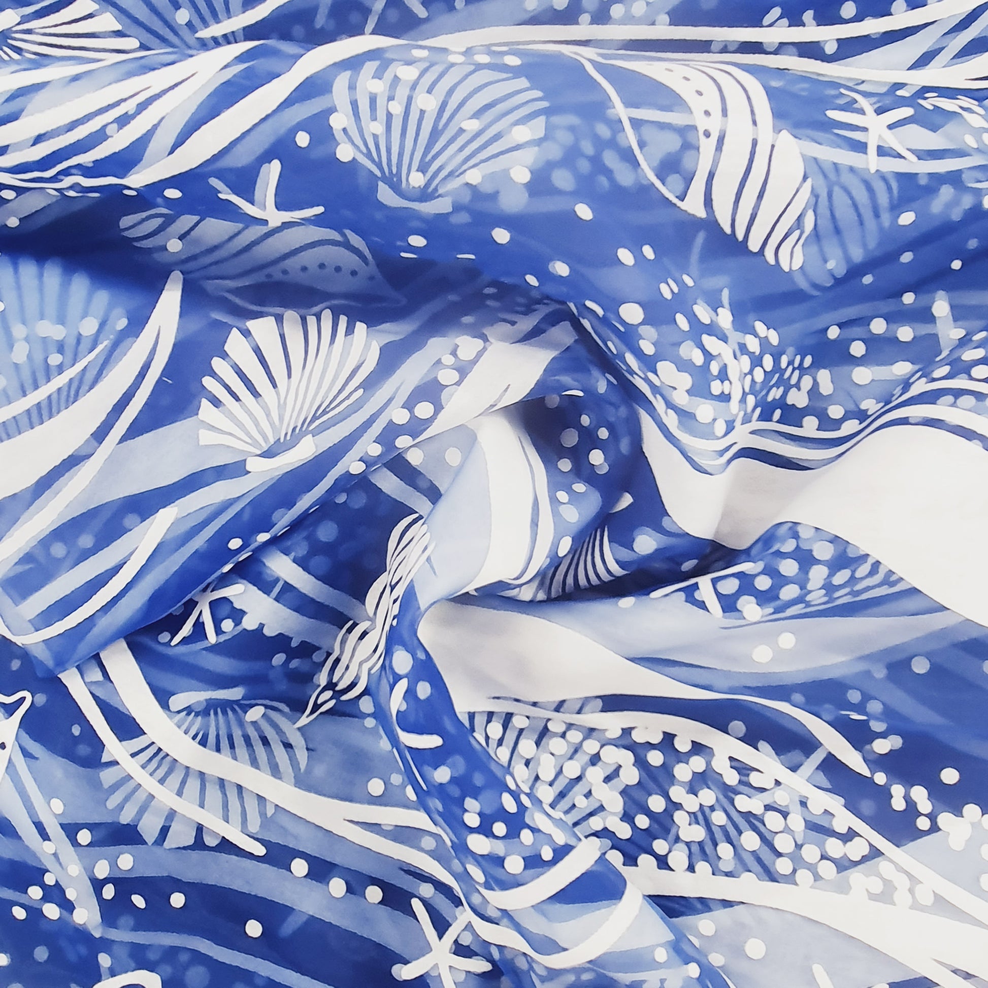Blue Kids Digital Print Organza Fabric Trade UNO