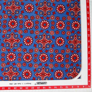 Blue Traditional Print Rayon Fabric , 44 Inches , Plain Weave , TU 1755