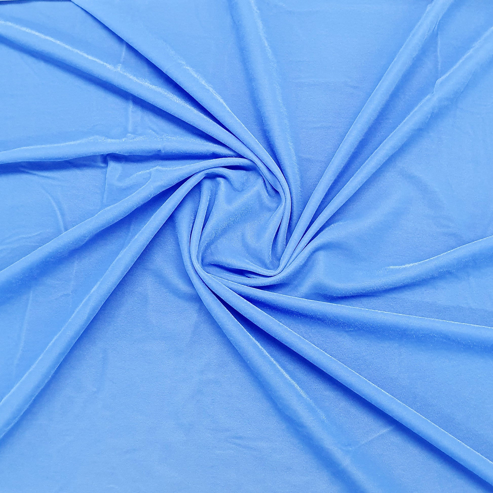 Blue Solid Poly Velvet Fabric Trade UNO