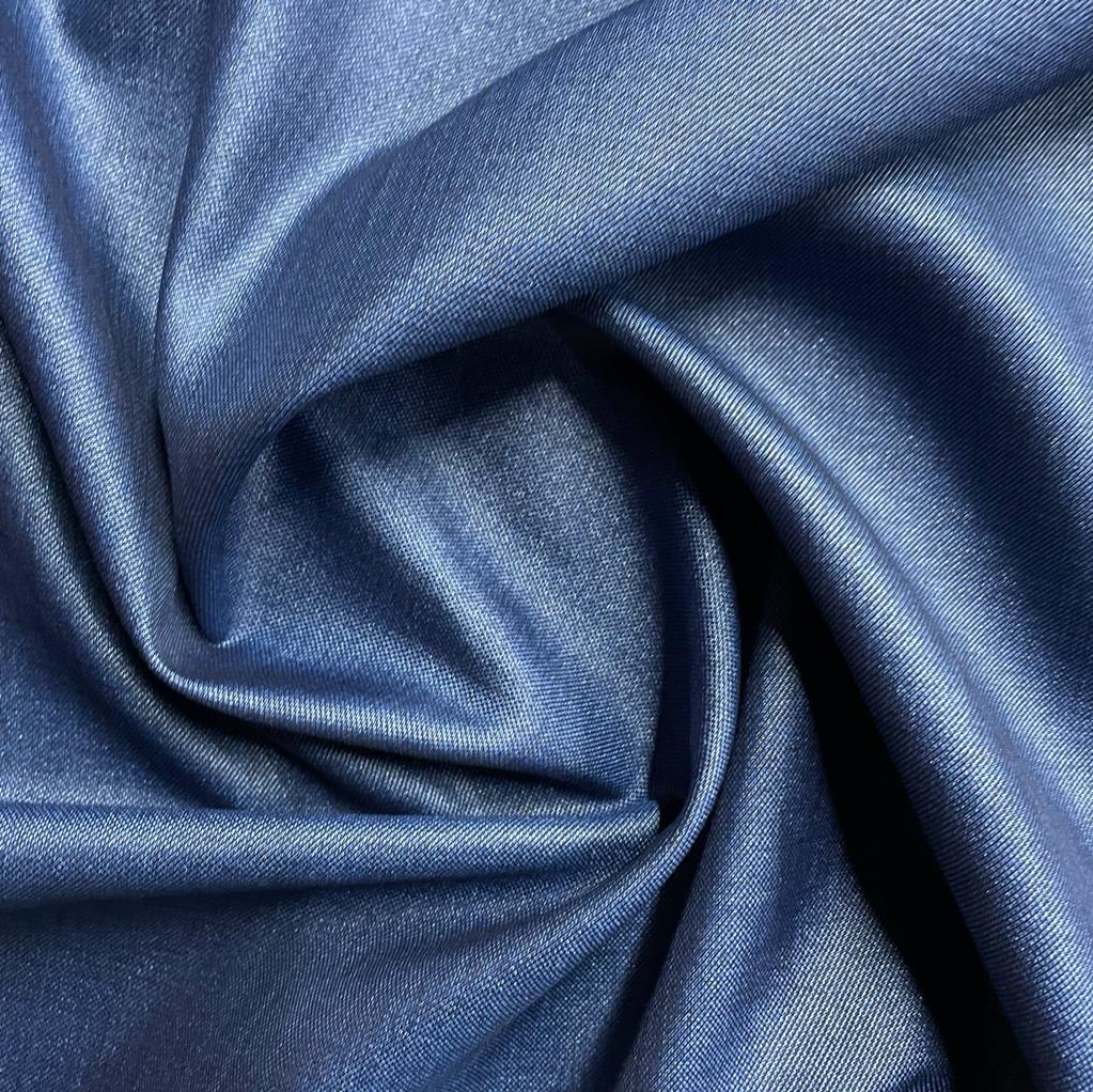 Blue Solid Viscose Suiting Fabric