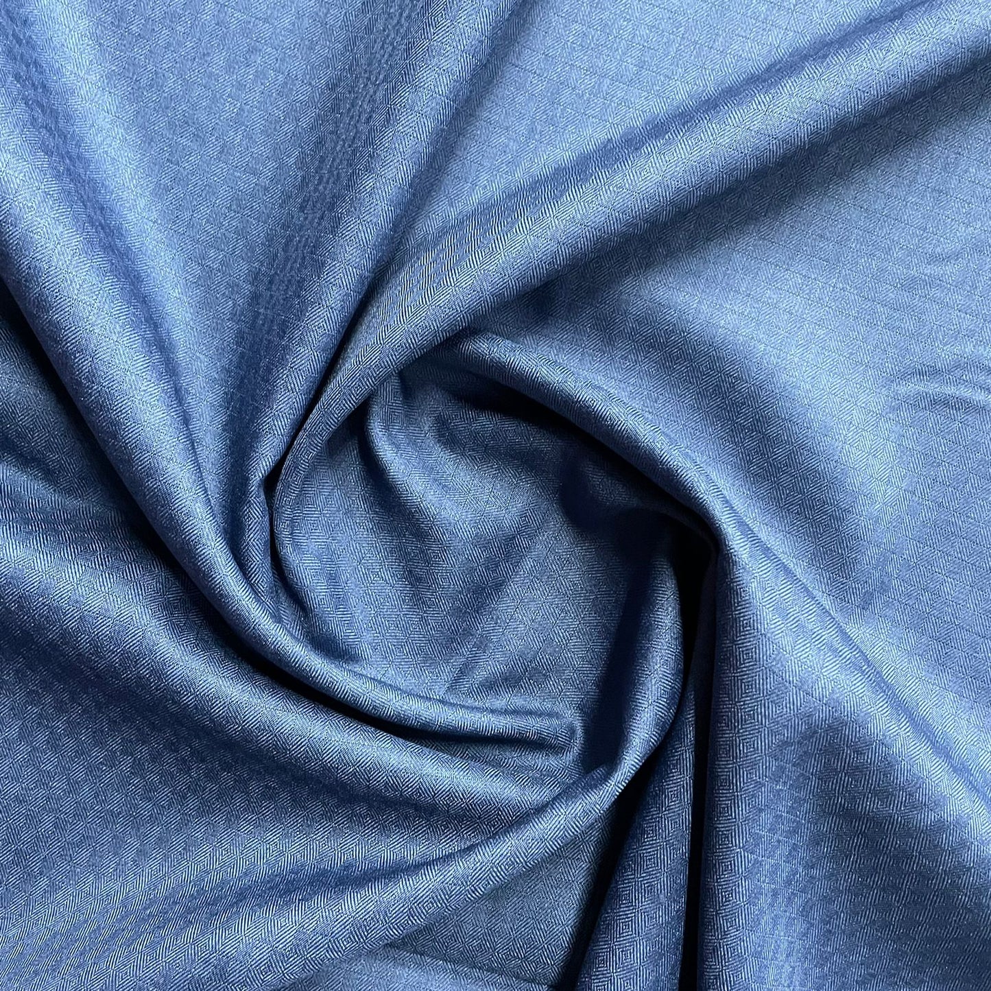 Blue Solid Poly Viscose Suiting Fabric